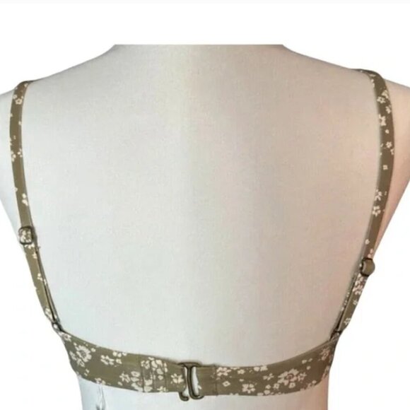 Andie Bikini Top M Olive Ditsy Floral Bora Bora NWT Convertible Straps 7765 - Picture 3 of 16